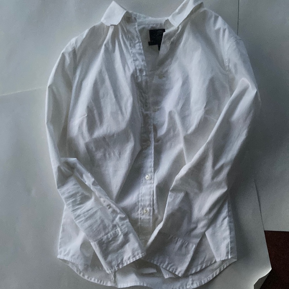 JCrew White Collard Button Up